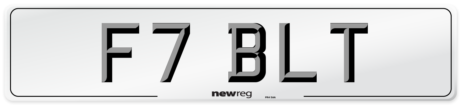 F7 BLT Number Plate from New Reg